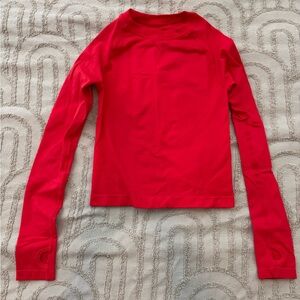 Red Long Sleeve Top
